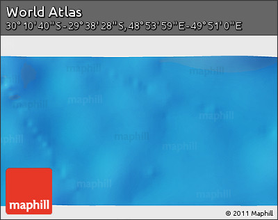 Physical 3D Map of the Area around 29° 54' 34" S, 49° 22' 30" E