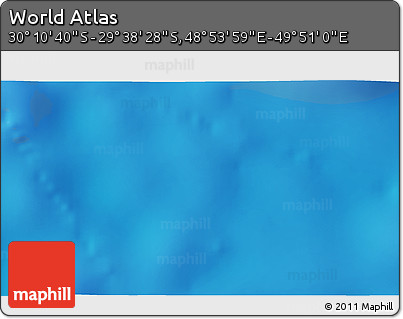 Physical 3D Map of the Area around 29° 54' 34" S, 49° 22' 30" E