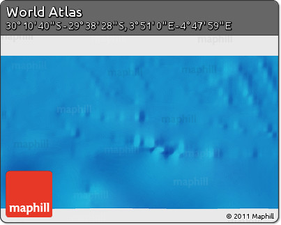 Shaded Relief 3D Map of the Area around 29° 54' 34" S, 4° 19' 30" E