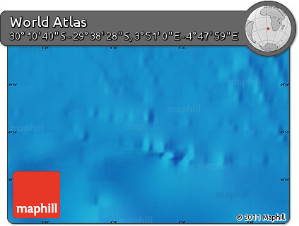 Shaded Relief Map of the Area around 29° 54' 34" S, 4° 19' 30" E
