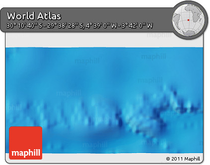 Physical 3D Map of the Area around 29° 54' 34" S, 4° 10' 30" W