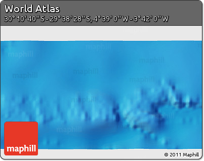 Physical 3D Map of the Area around 29° 54' 34" S, 4° 10' 30" W