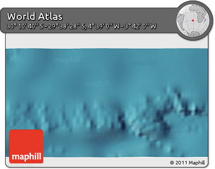 Satellite 3D Map of the Area around 29° 54' 34" S, 4° 10' 30" W