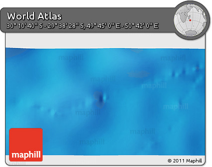 Physical 3D Map of the Area around 29° 54' 34" S, 50° 13' 30" E
