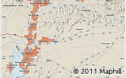 Shaded Relief Map of the area around 29° 54' 34" S, 50° 55' 29" W