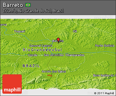 Physical Panoramic Map of Barreto