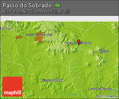 Physical 3D Map of Passo Do Sobrado