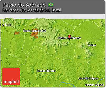 Physical 3D Map of Passo Do Sobrado