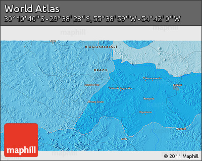 Political 3D Map of the Area around 29° 54' 34" S, 55° 10' 29" W