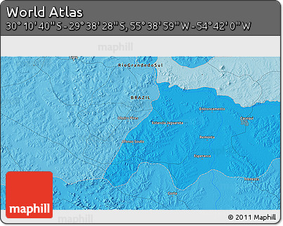 Political 3D Map of the Area around 29° 54' 34" S, 55° 10' 29" W