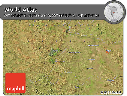Satellite Map of the Area around 29° 54' 34" S, 55° 10' 29" W