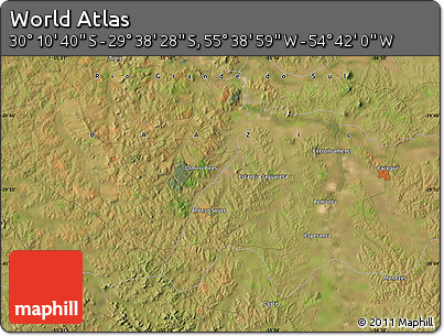 Satellite Map of the Area around 29° 54' 34" S, 55° 10' 29" W