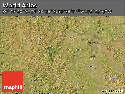 Satellite Map of the Area around 29° 54' 34" S, 55° 10' 29" W