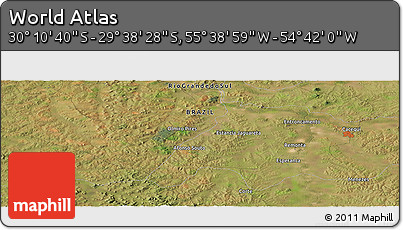 Satellite Panoramic Map of the Area around 29° 54' 34" S, 55° 10' 29" W