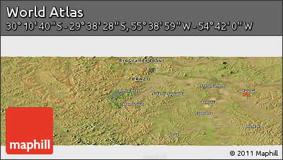 Satellite Panoramic Map of the Area around 29° 54' 34" S, 55° 10' 29" W