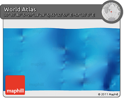 Physical 3D Map of the Area around 29° 54' 34" S, 57° 1' 29" E