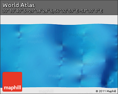 Physical 3D Map of the Area around 29° 54' 34" S, 57° 1' 29" E