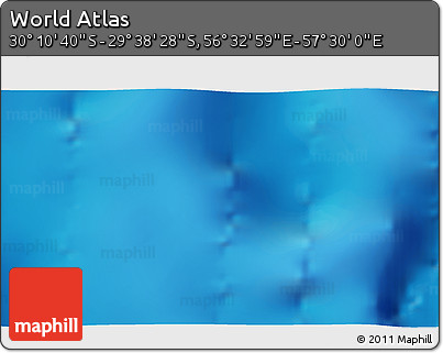 Physical 3D Map of the Area around 29° 54' 34" S, 57° 1' 29" E