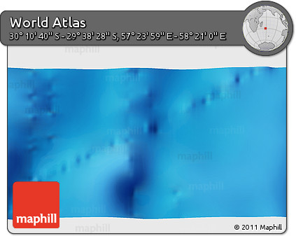 Physical 3D Map of the Area around 29° 54' 34" S, 57° 52' 30" E