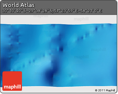Physical 3D Map of the Area around 29° 54' 34" S, 57° 52' 30" E