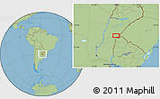 Savanna Style Location Map of the area around 29° 54' 34" S, 57° 43' 30" W