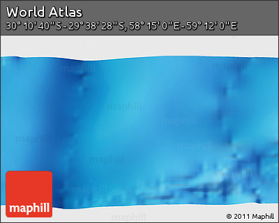 Physical 3D Map of the Area around 29° 54' 34" S, 58° 43' 30" E