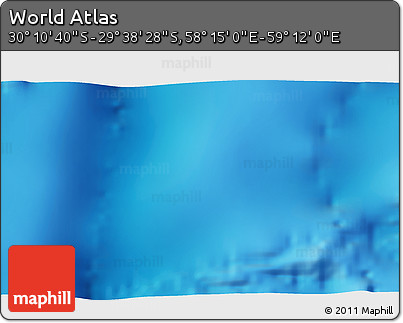 Physical 3D Map of the Area around 29° 54' 34" S, 58° 43' 30" E