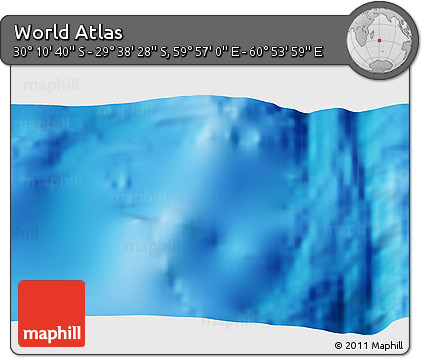 Physical 3D Map of the Area around 29° 54' 34" S, 60° 25' 29" E