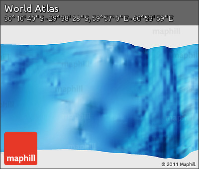 Physical 3D Map of the Area around 29° 54' 34" S, 60° 25' 29" E