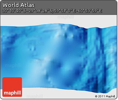 Physical 3D Map of the Area around 29° 54' 34" S, 60° 25' 29" E