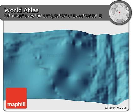 Satellite 3D Map of the Area around 29° 54' 34" S, 60° 25' 29" E