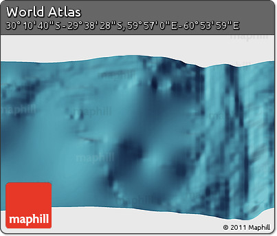 Satellite 3D Map of the Area around 29° 54' 34" S, 60° 25' 29" E