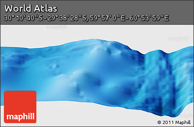 Physical Panoramic Map of the Area around 29° 54' 34" S, 60° 25' 29" E