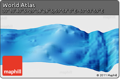 Physical Panoramic Map of the Area around 29° 54' 34" S, 60° 25' 29" E