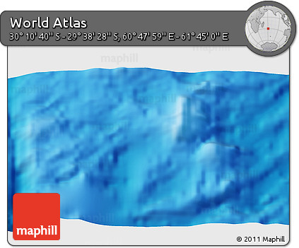 Physical 3D Map of the Area around 29° 54' 34" S, 61° 16' 29" E