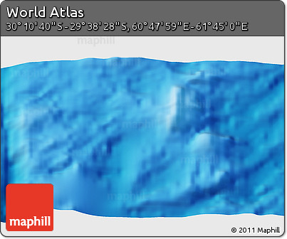 Physical 3D Map of the Area around 29° 54' 34" S, 61° 16' 29" E