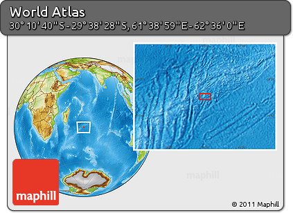 Physical Location Map of the Area around 29° 54' 34" S, 62° 7' 30" E
