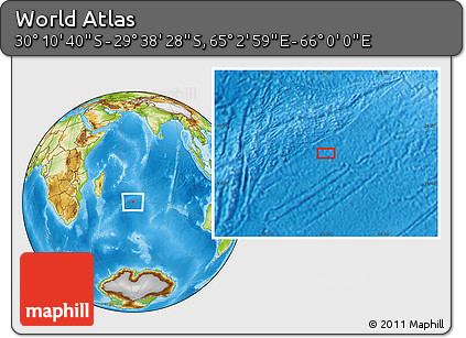 Physical Location Map of the Area around 29° 54' 34" S, 65° 31' 30" E