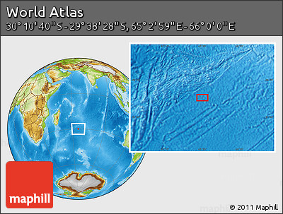 Physical Location Map of the Area around 29° 54' 34" S, 65° 31' 30" E