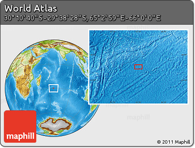Physical Location Map of the Area around 29° 54' 34" S, 65° 31' 30" E