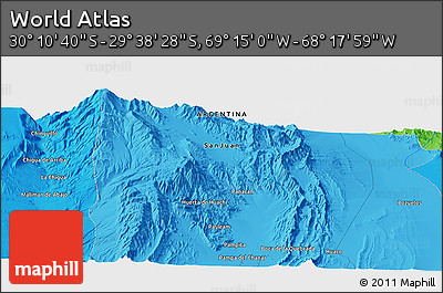 Political Panoramic Map of the Area around 29° 54' 34" S, 68° 46' 30" W