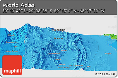 Political Panoramic Map of the Area around 29° 54' 34" S, 68° 46' 30" W
