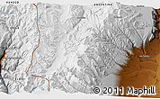 Physical 3D Map of the area around 29° 54' 34" S, 69° 37' 30" W
