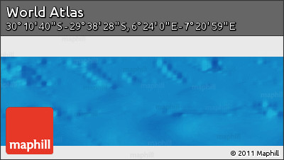 Physical Panoramic Map of the Area around 29° 54' 34" S, 6° 52' 30" E