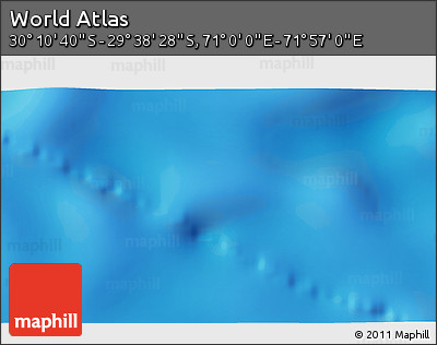 Physical 3D Map of the Area around 29° 54' 34" S, 71° 28' 29" E