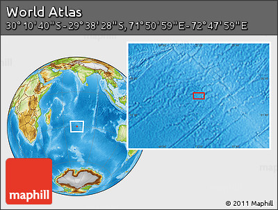 Physical Location Map of the Area around 29° 54' 34" S, 72° 19' 29" E