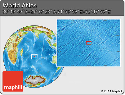 Physical Location Map of the Area around 29° 54' 34" S, 72° 19' 29" E