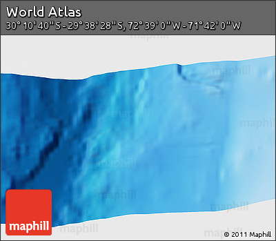 Shaded Relief 3D Map of the Area around 29° 54' 34" S, 72° 10' 30" W