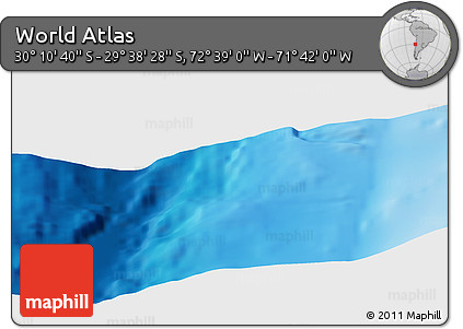 Shaded Relief Panoramic Map of the Area around 29° 54' 34" S, 72° 10' 30" W