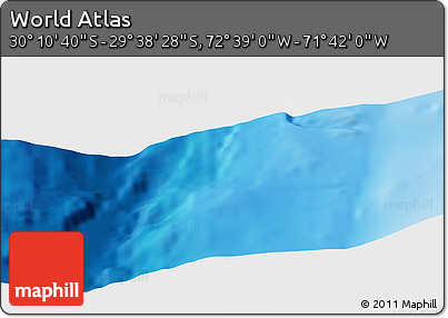 Shaded Relief Panoramic Map of the Area around 29° 54' 34" S, 72° 10' 30" W